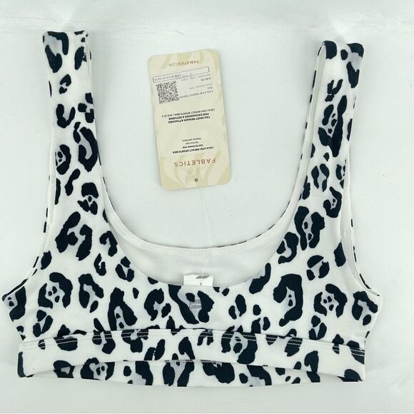 Fabletics Women’s Lola Snow Leopard White Black Low Impact Sports Bra XXS - Picture 7 of 11